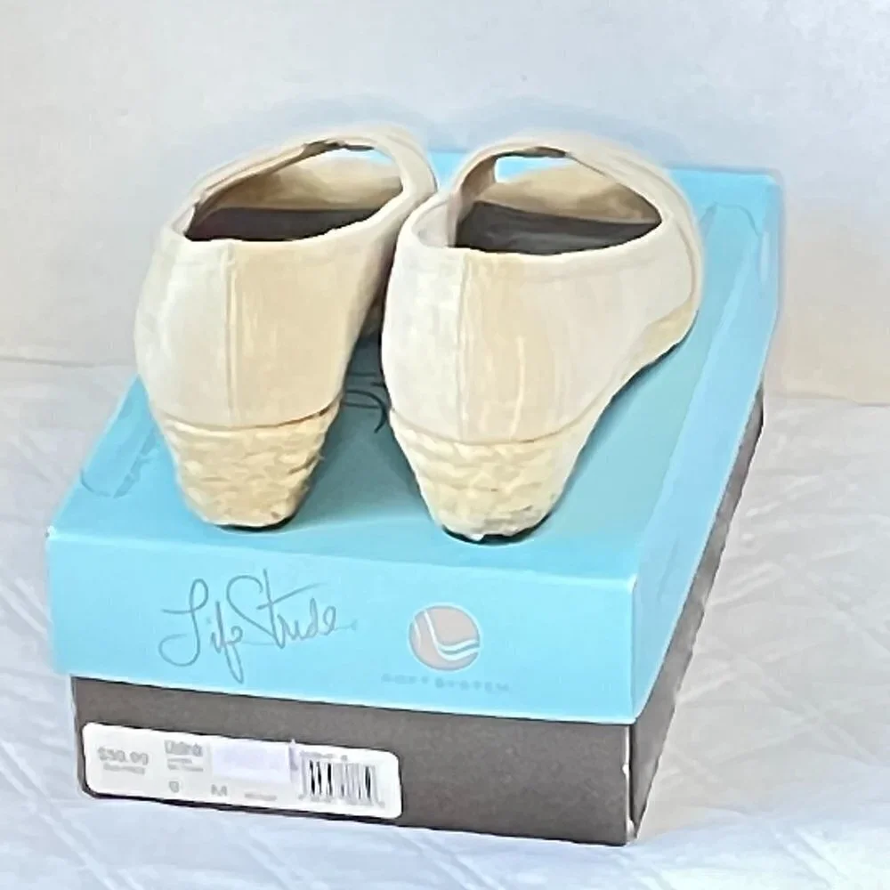 Life Stride Shoes Lioness Tan Tropez Peep Toe Wedge
